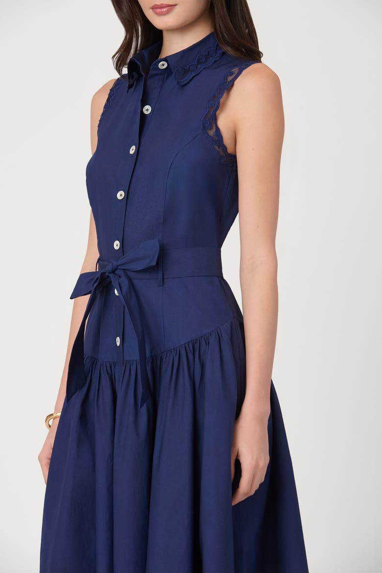 Cotton Mesh Detail Bradley Dress, Alternate, color, Indigo