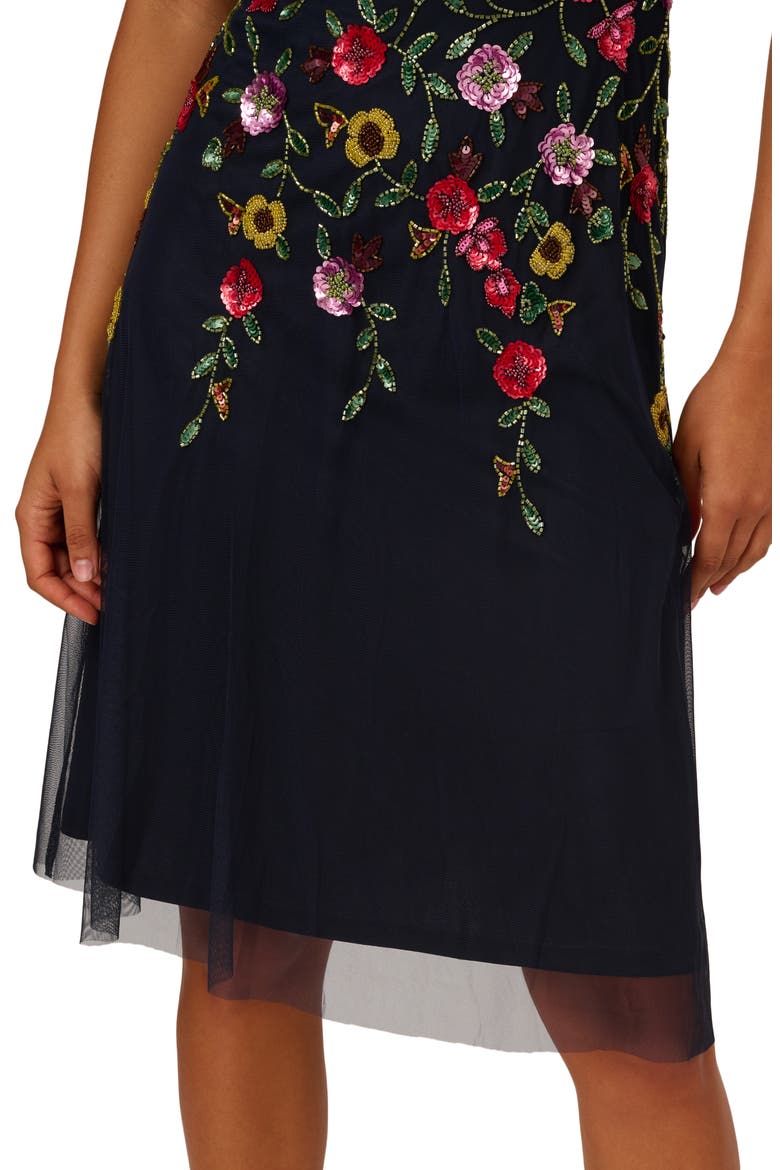 floral beaded mesh dress Amarra 89057 - Long Beaded Mesh Column Dress