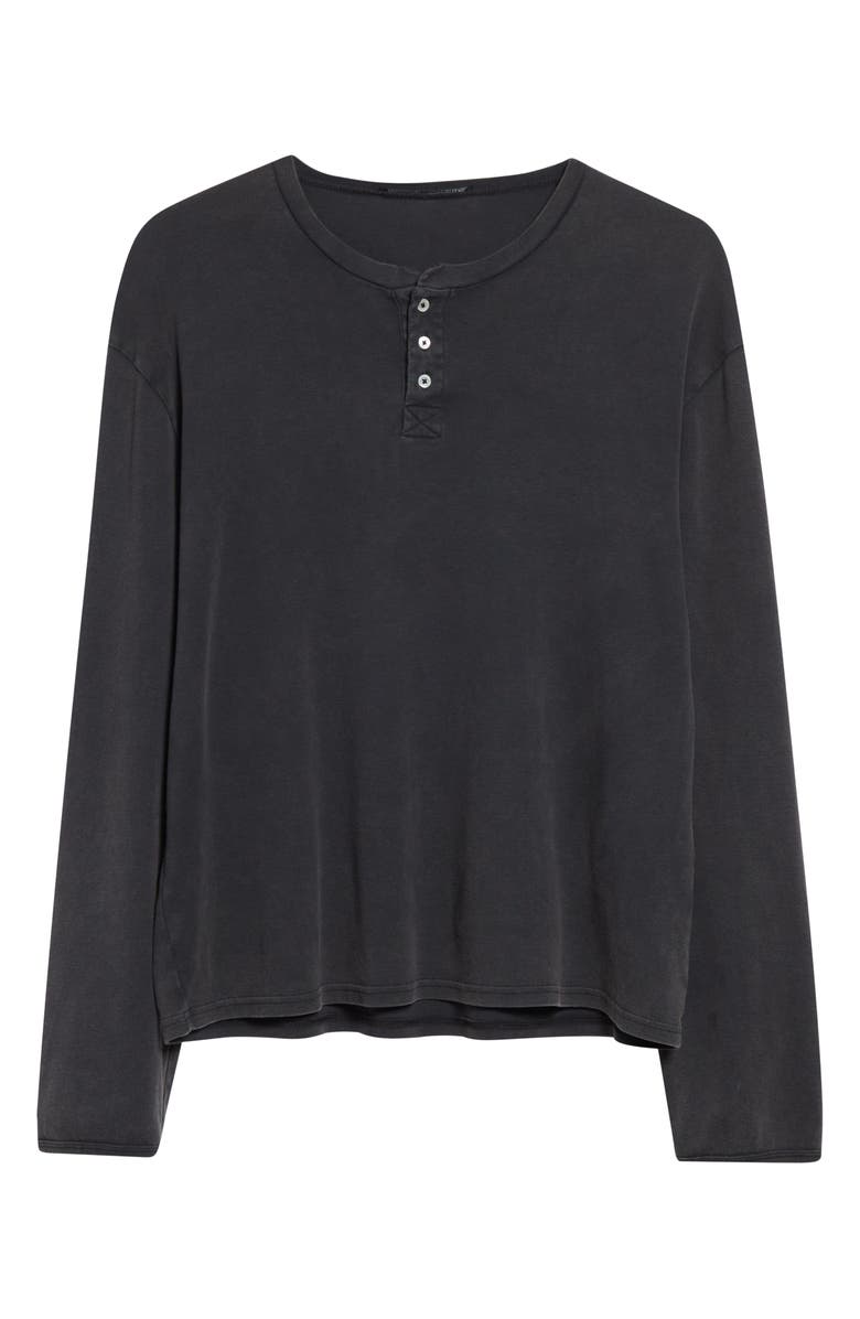 STOCKHOLM SURFBOARD CLUB Eye Organic Cotton Logo Henley, Alternate, color, Black