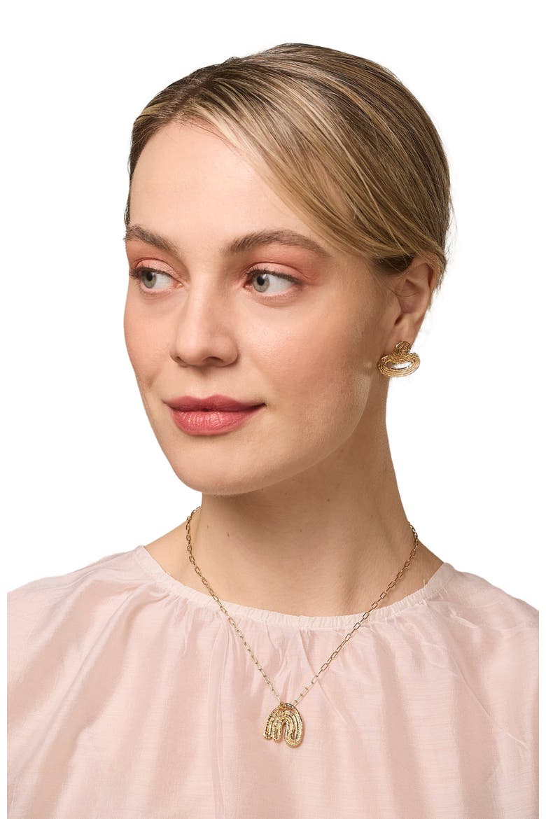 Leaf Pendant - 14K Gold Plate, Alternate, color, Gold