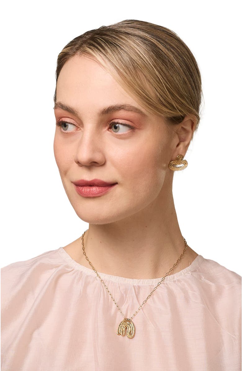 COG Leaf Pendant - 14K Gold Plate, Alternate, color, Gold