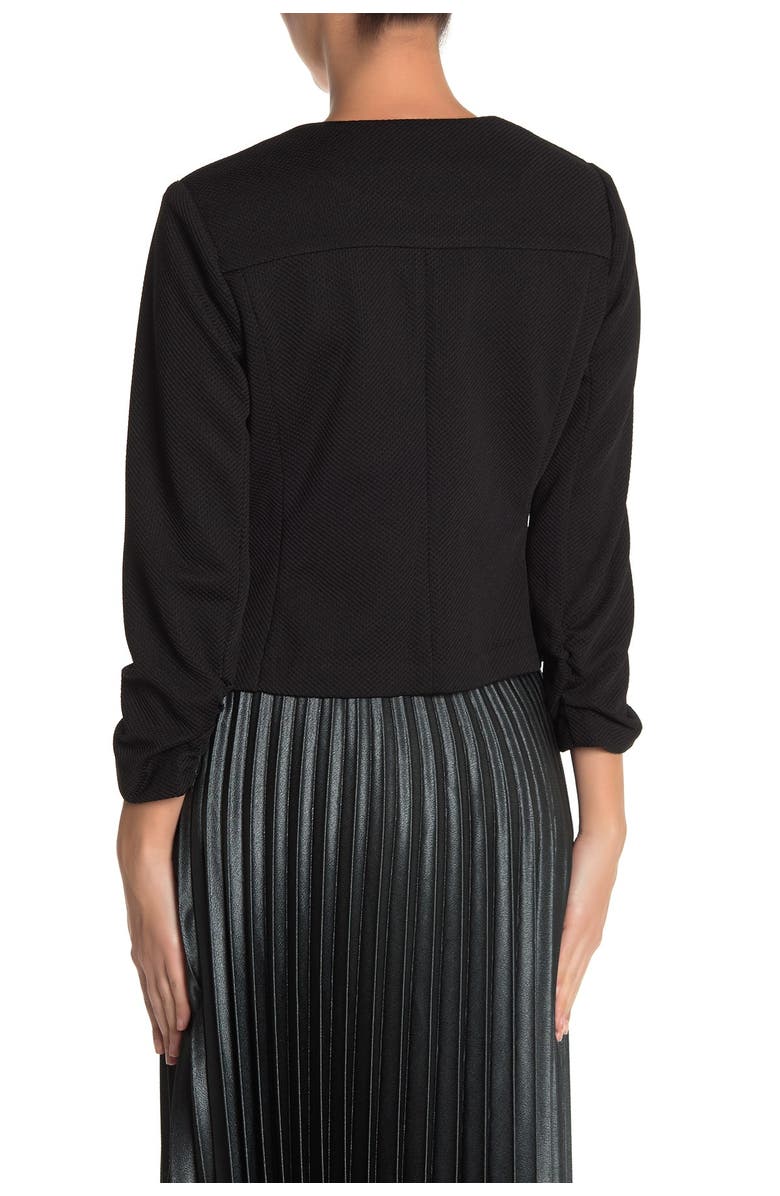 Amanda & Chelsea Pique Cropped Blazer, Alternate, color, Black