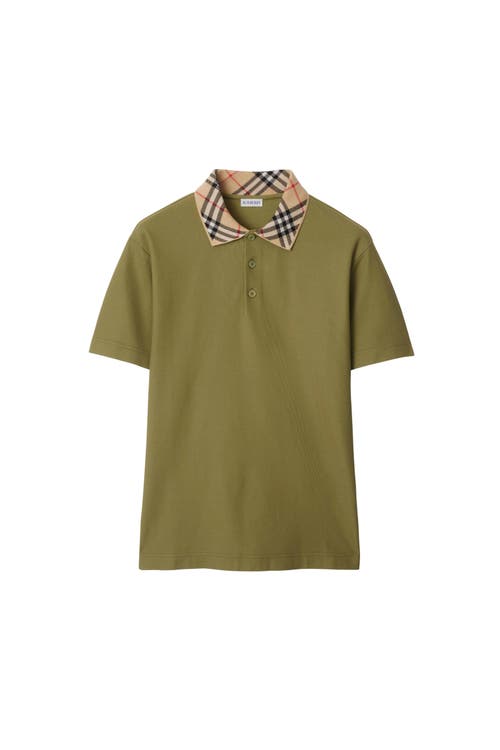 Burberry Organic Cotton Blend Polo Shirt In Green