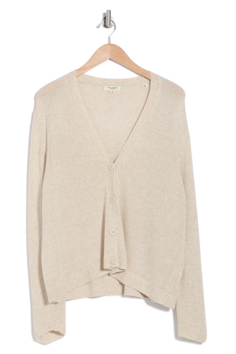 V-Neck Button Front Cardigan, Alternate, color, OYSTER