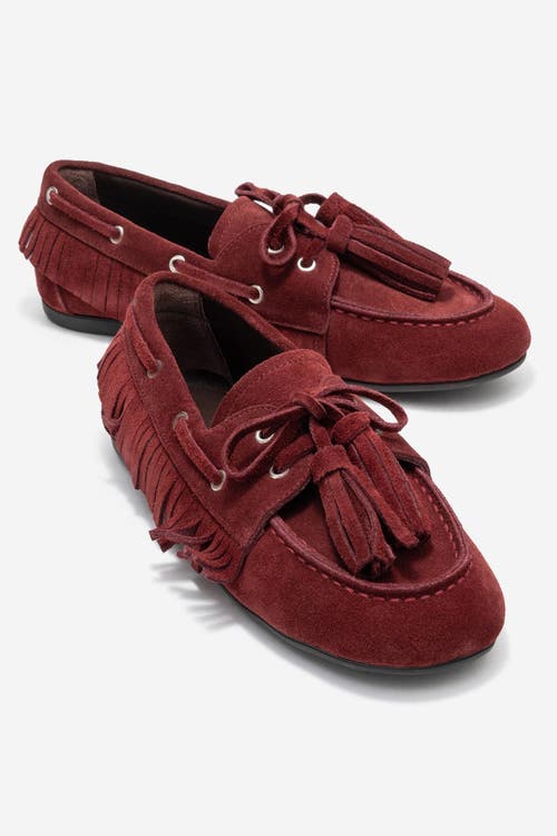 Forever & Always Shoes Fenora Leather Tassel Loafer In Burgundy