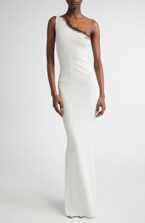 Flame One-Shoulder Maxi Dress