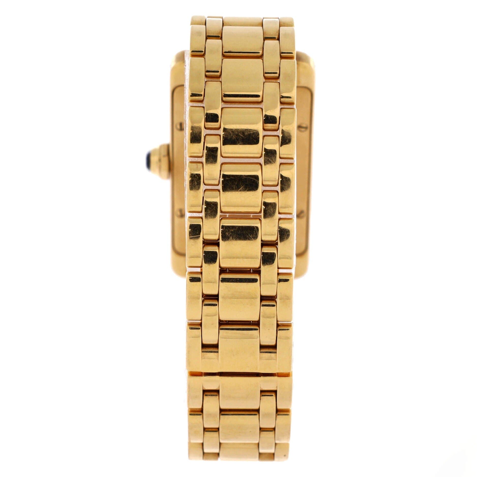 Tank Americaine Quartz Watch Yellow Gold with Two Row Diamond Bezel 19, Alternate, color, Metallic Gold