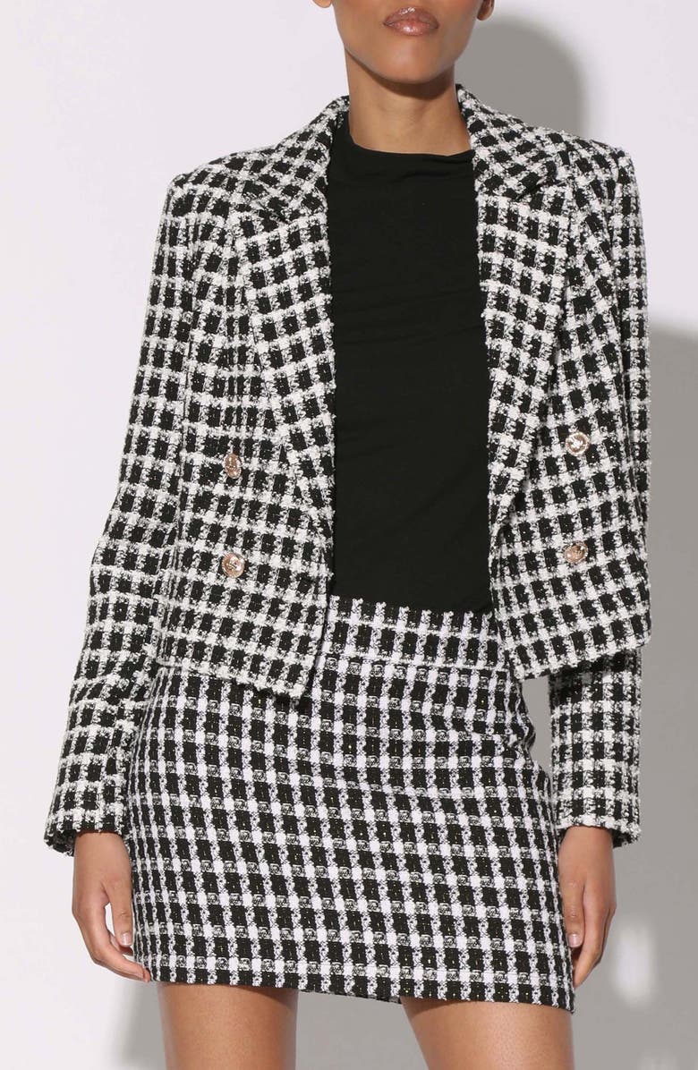 Walter Baker Devlyn Houndstooth Double Breasted Blazer, Main, color, 