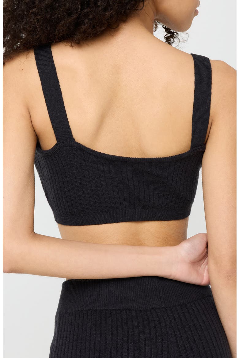Sofia Ribbed Sweater Bralette, Alternate, color, BLACK