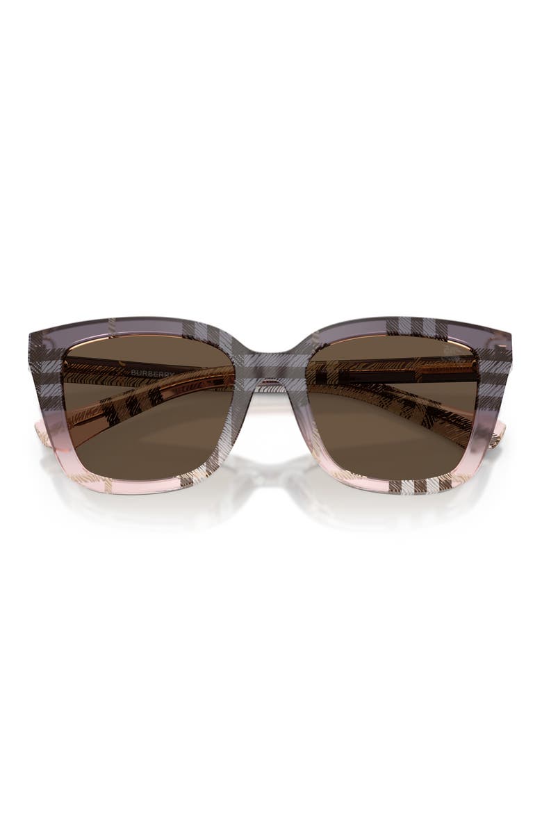 52mm Square Sunglasses, Alternate, color, CHECK GRADIENT ROSE / BROWN
