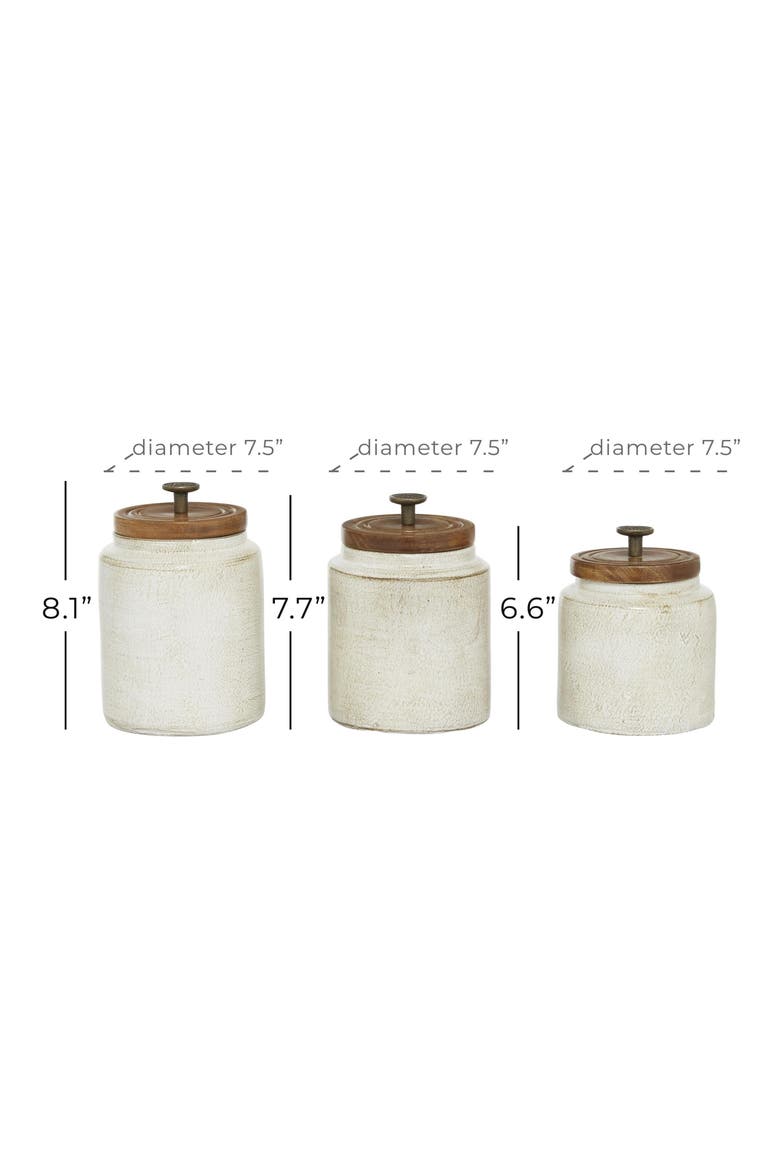 Farm House Set of 3 Ceramic Canisters, Alternate, color, WHITE