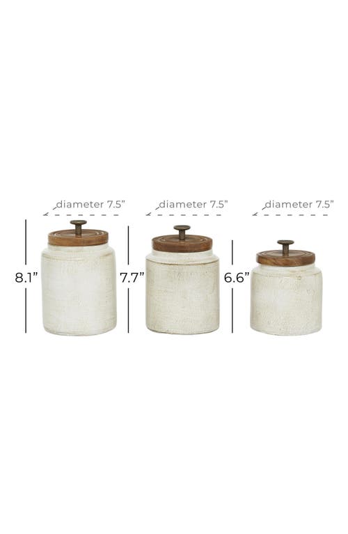 Uma Farm House Set Of 3 Ceramic Canisters In White