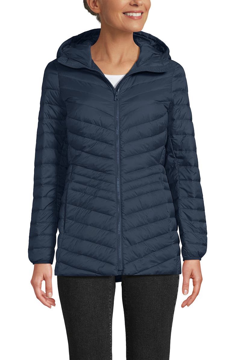 Lands' End Ultralight Packable Down Jacket, Main, color, Vintage Blue