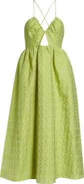 ASOS DESIGN Cutout Brocade Dress