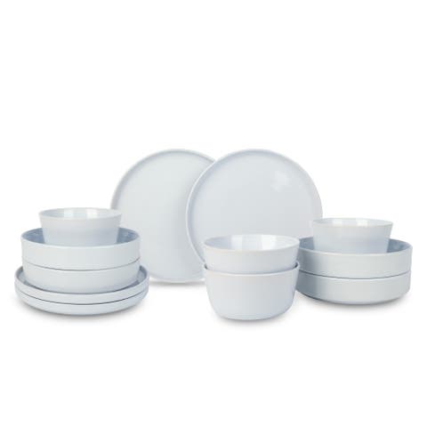 Celina Stoneware 12-Piece Dinnerware Set, Cereal and Dinner Bowls