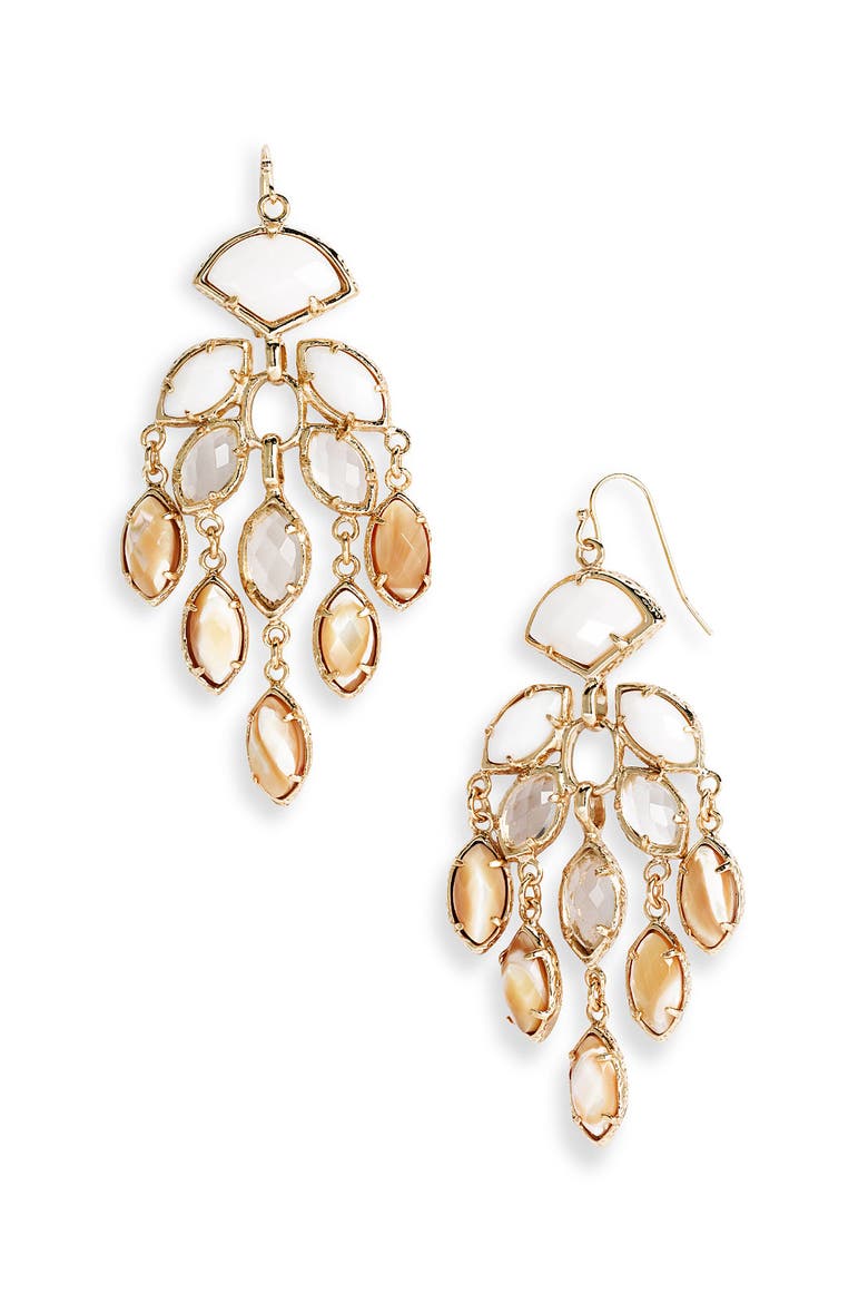 'Gwen' Large Chandelier Earrings, Main, color, NATURAL