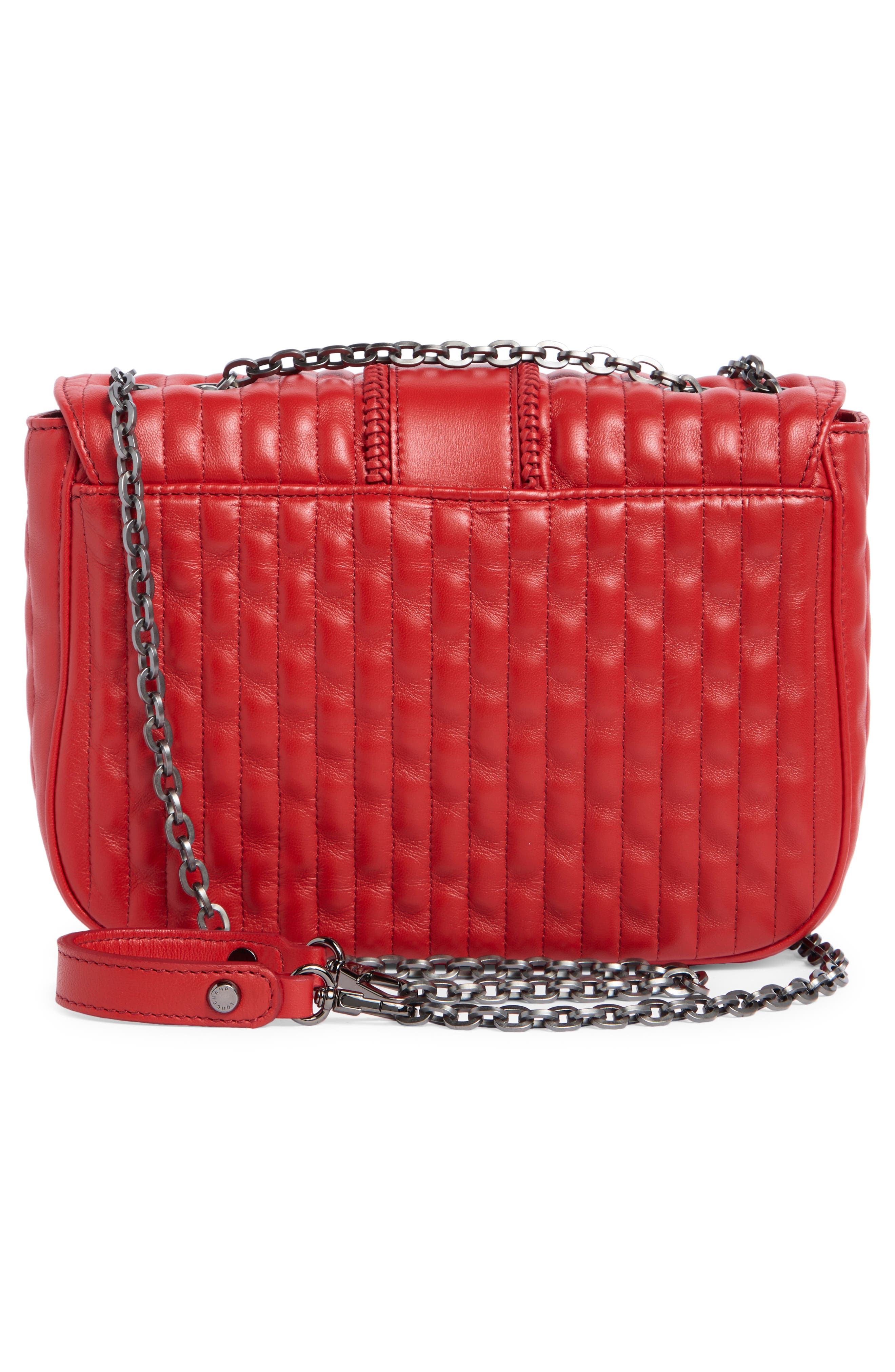 Longchamp Amazone Small Quilted Leather Crossbody Bag, Alternate, color, Red