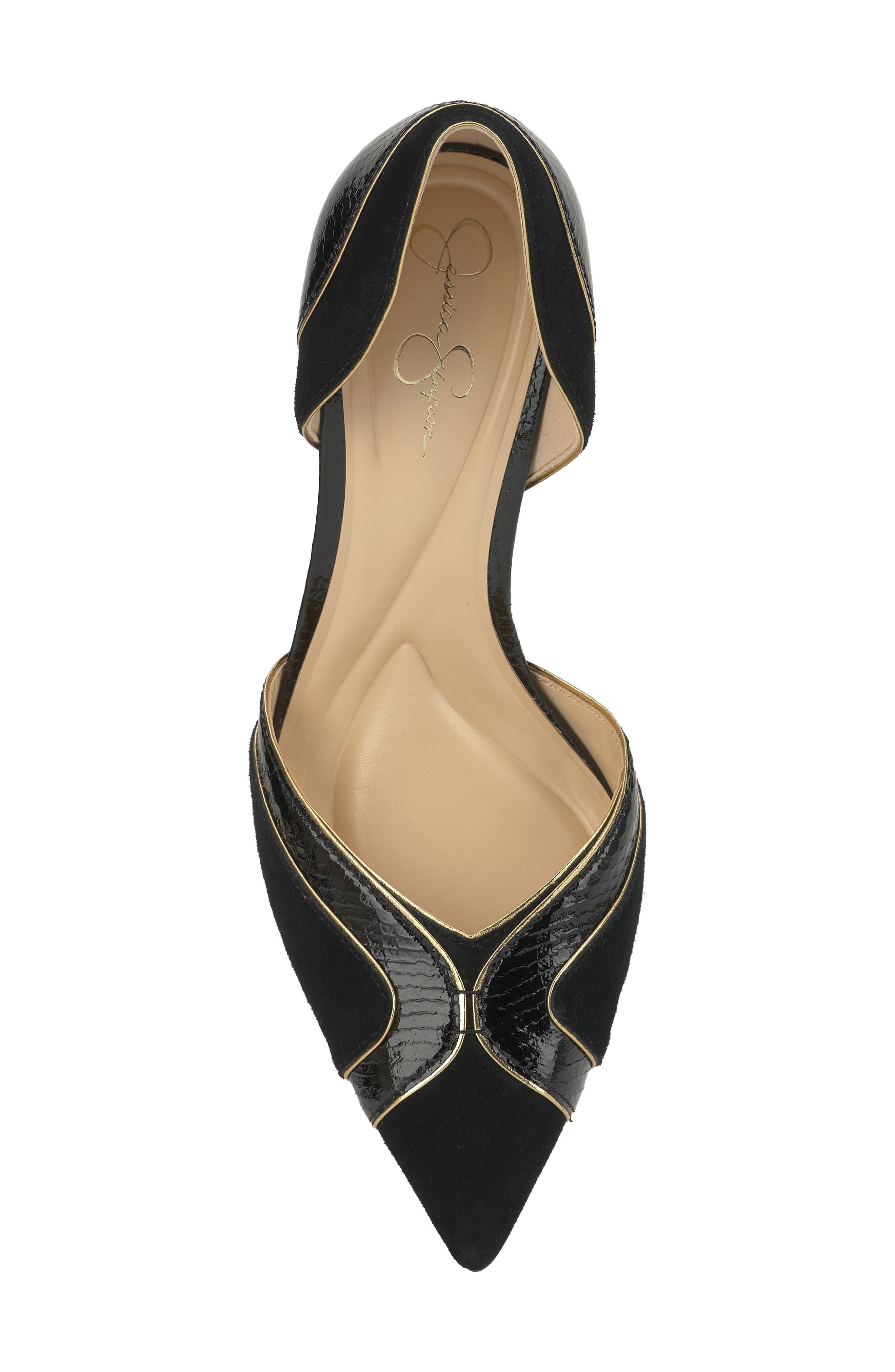 Jessica Simpson Vuley d'Orsay Pump, Alternate, color, Black/ Gold