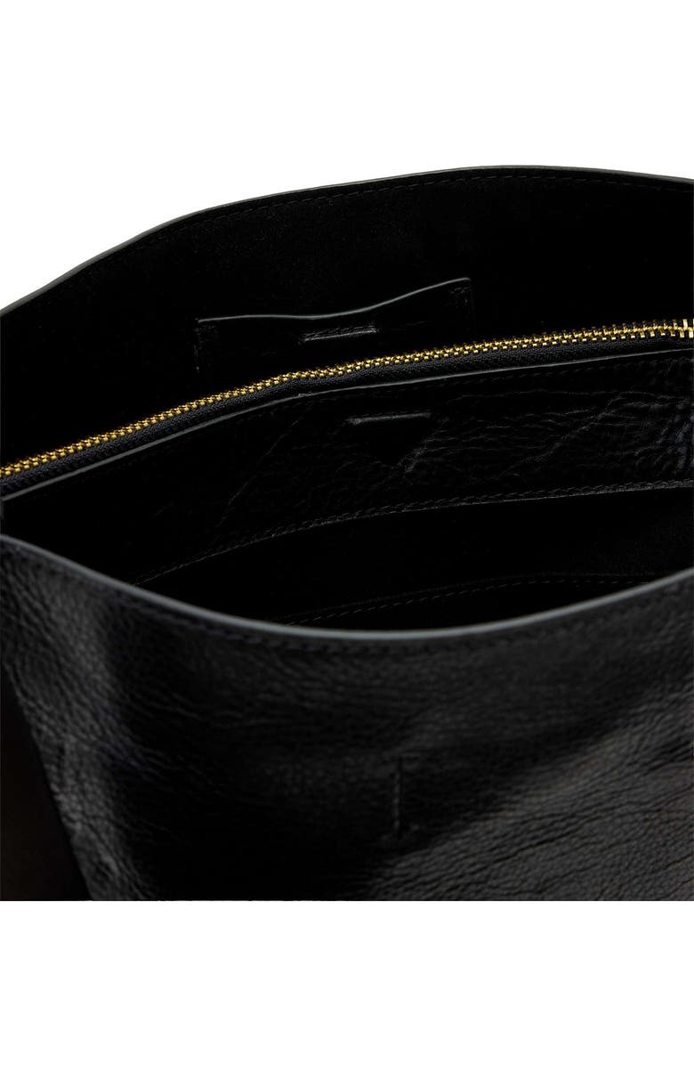 AllSaints Marlo Leather East/West Tote, Alternate, color, Black