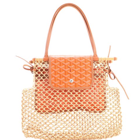 Aligre Bag Raffia Net with Coated Canvas