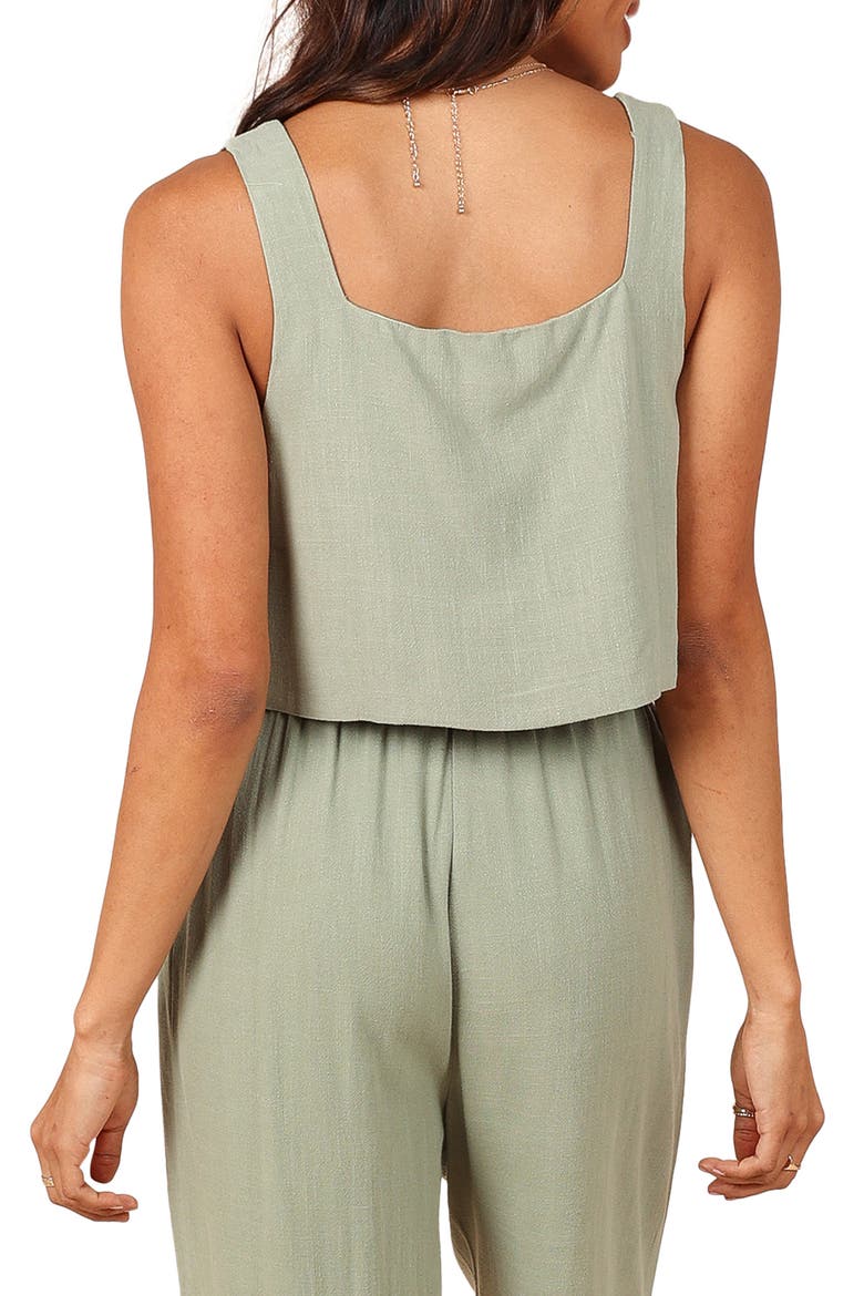 Eleanor Linen Crop Tank, Alternate, color, GREEN