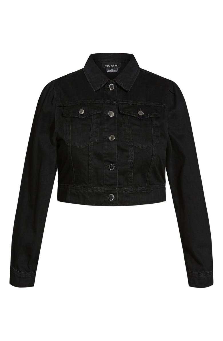 City Chic Crop Denim Jacket, Alternate, color, 