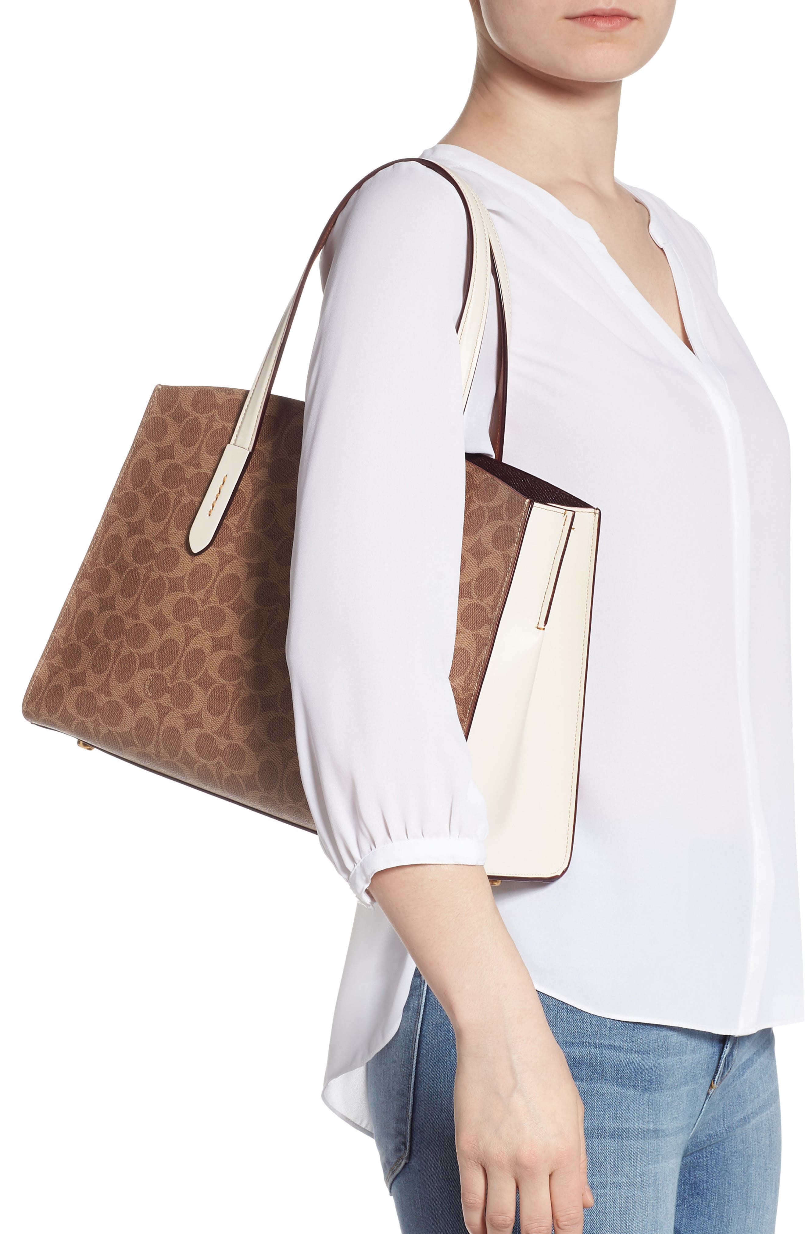 Charlie Signature Canvas Tote, Alternate, color, B4/ CHALK