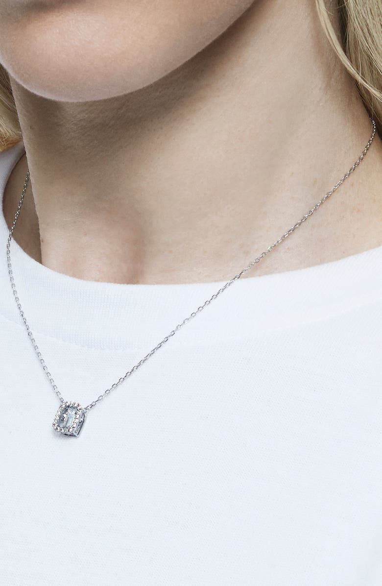Swarovski Una Crystal Pendant Necklace, Alternate, color, Silver