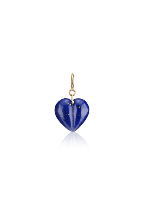 Lapis Mini Split Heart Charm