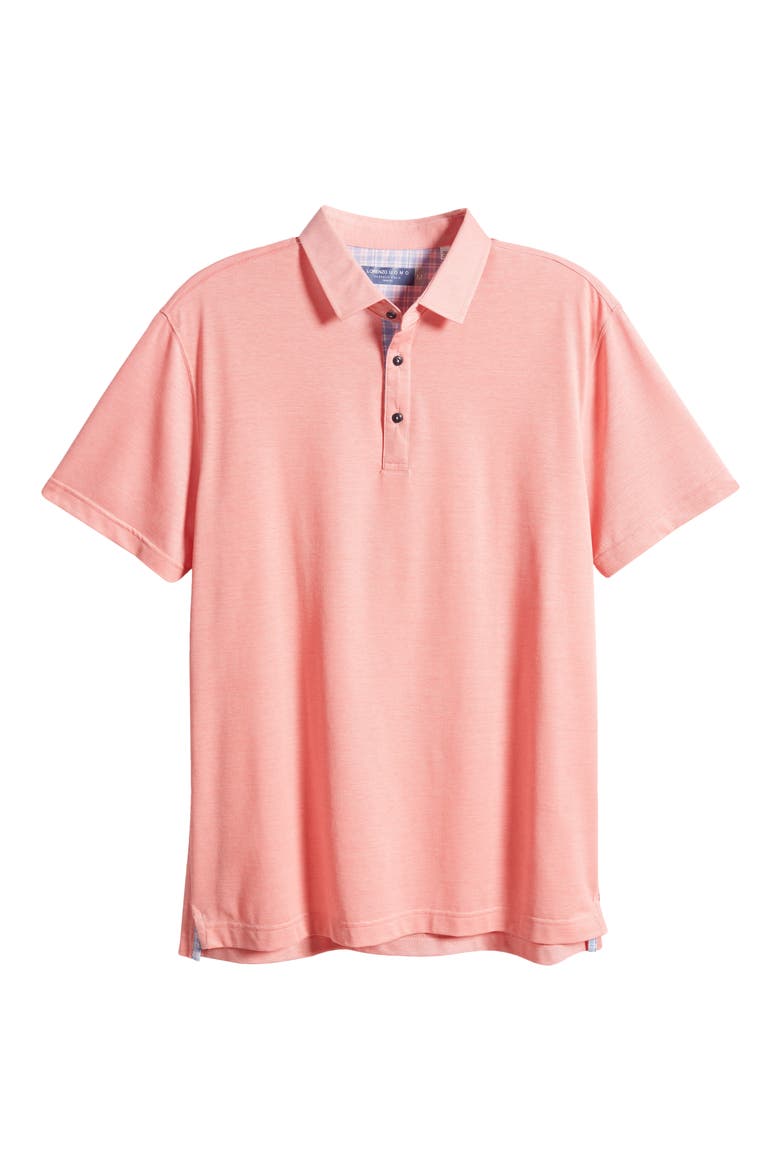 Trim Fit Short Sleeve Polo, Alternate, color, CORAL