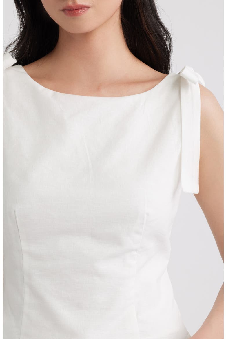 Everett Shoulder Bow Sleeveless Top, Alternate, color, WHITE