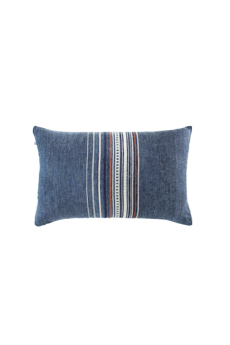Lena Linen Cushion, Main, color, Navy Blue