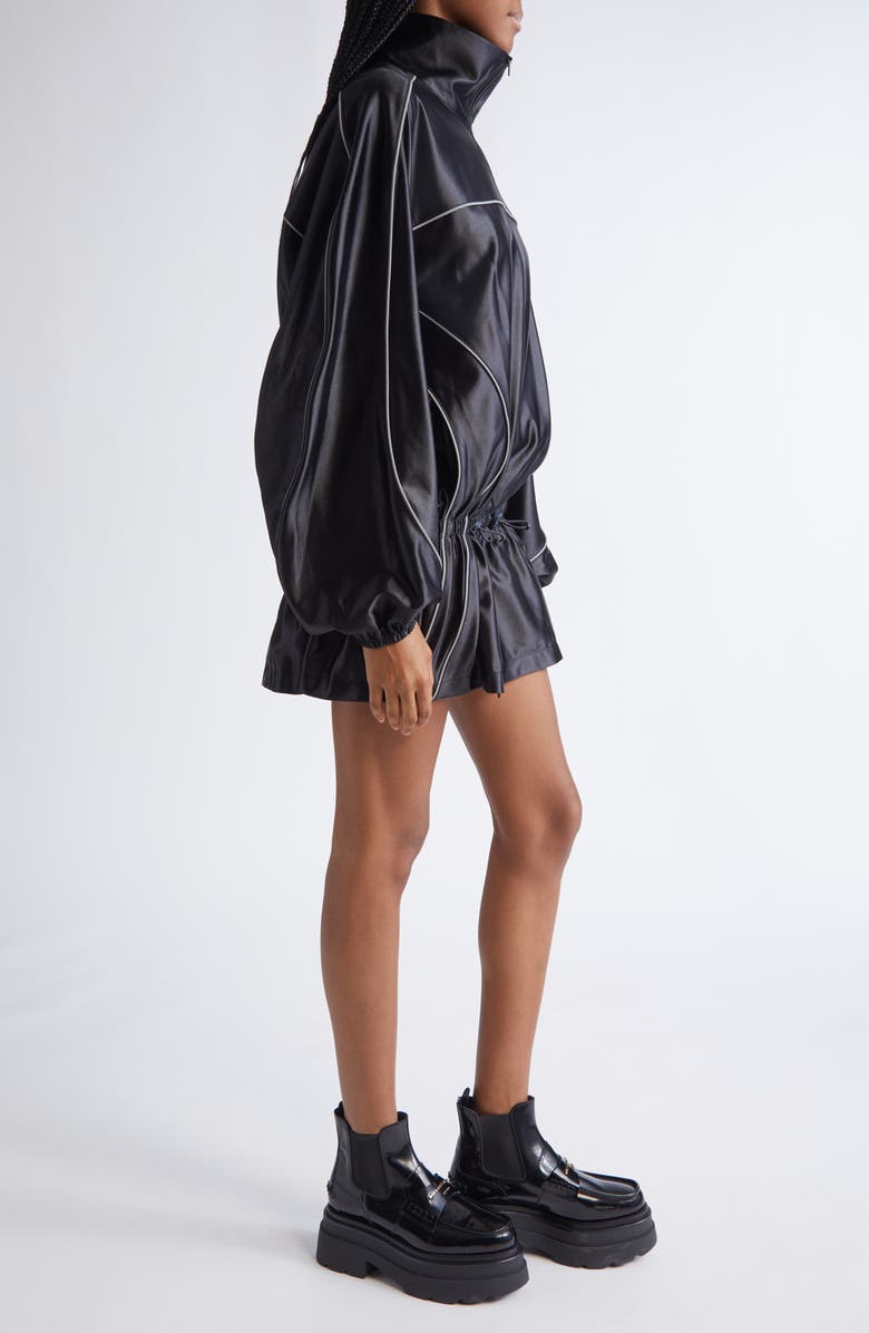 Alexander Wang Piped Drop Waist Jacket, Alternate, color, Black