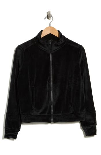 Yogalicious Uptown Double Butter Zip Jacket In Black