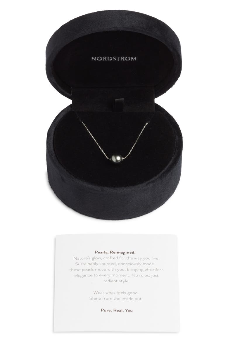 Tahitian Pearl Necklace, Alternate, color, GREY- 14K WHITE GOLD