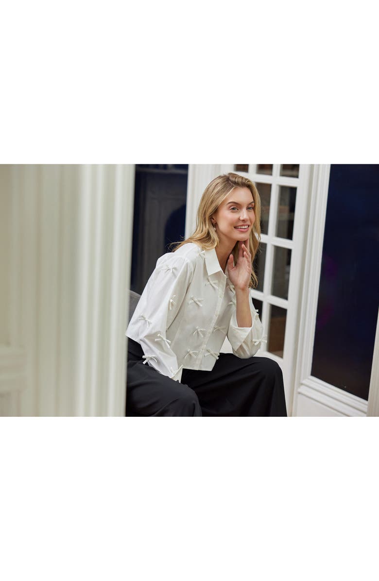 CeCe Bow Poplin Shirt, Alternate, color, 