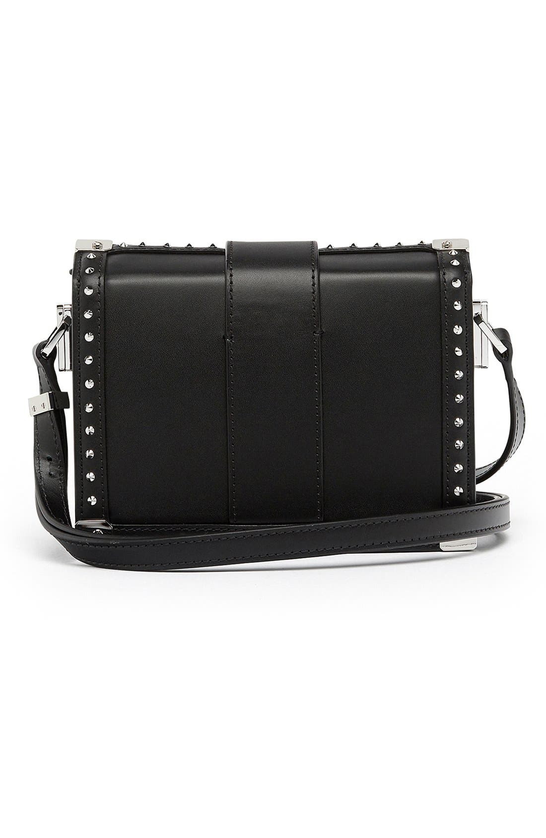 'Mini Mitte - Brocade' Embellished Leather Crossbody Bag, Alternate, color, BLACK