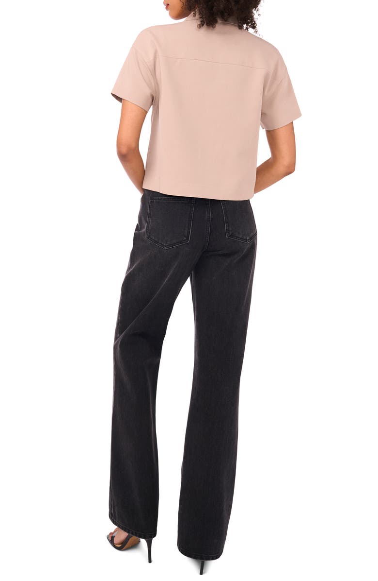 1.STATE Short Sleeve Twill Shirt Jacket, Alternate, color, Taupe