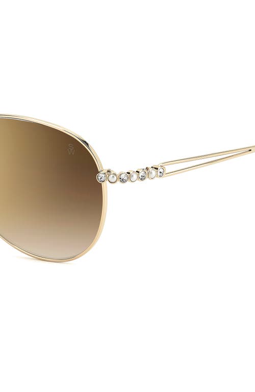 Stuart Weitzman 60mm Pilot Sunglasses In Gold