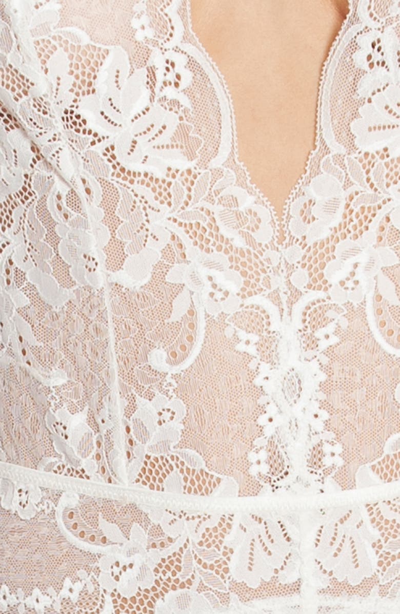 In Bloom by Jonquil Roxy Lace Thong Teddy, Alternate, color,