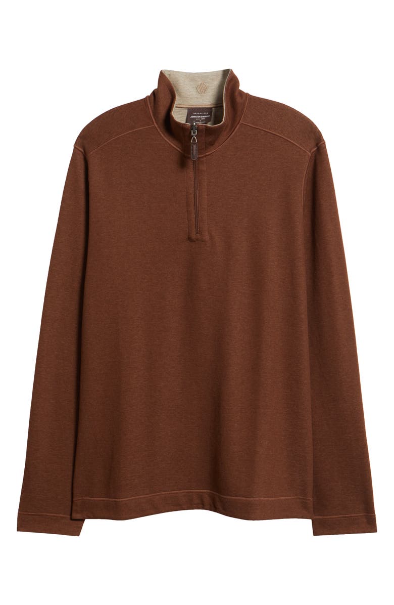 Johnston & Murphy Icon Reversible Quarter Zip, Alternate, color, Rust/ Oatmeal