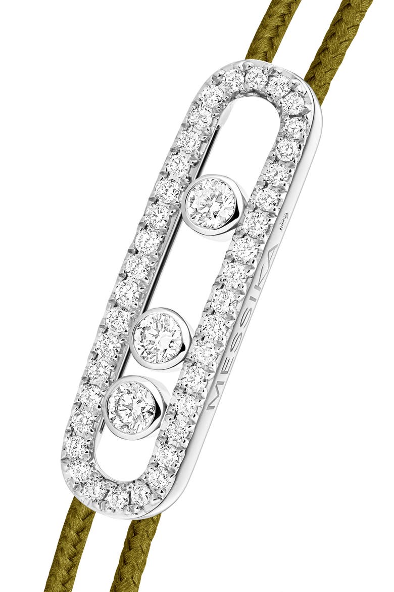 Care Pavé Diamond Cord Bracelet, Alternate, color, WHITE GOLD