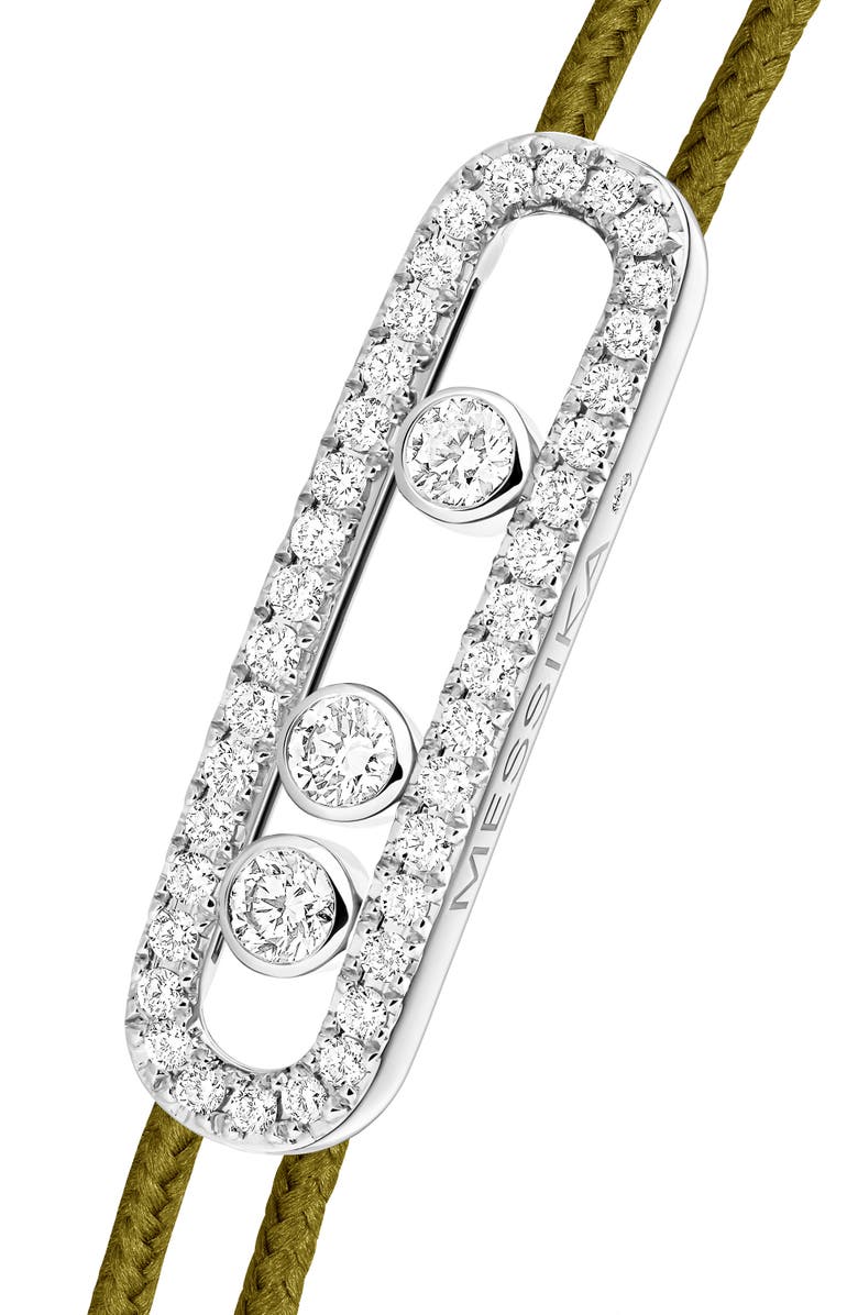 Messika Care Pavé Diamond Cord Bracelet, Alternate, color, White Gold
