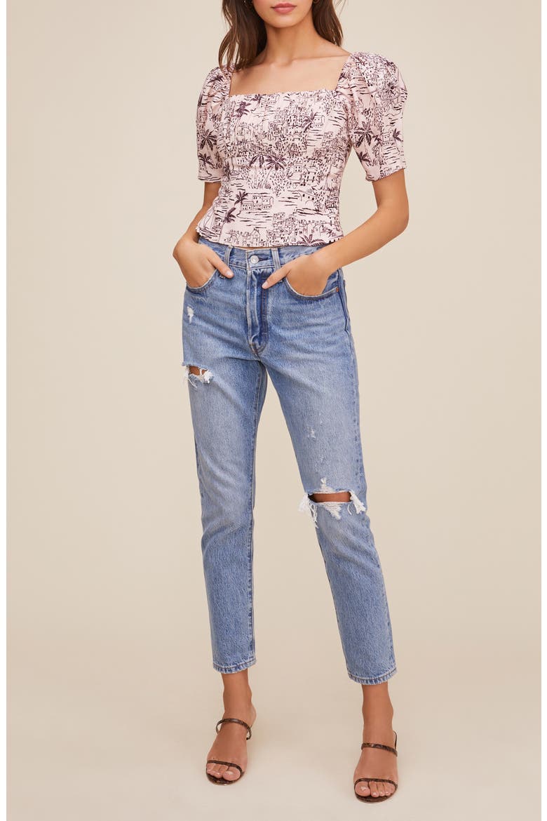 the Label Bondi Crop Top, Alternate, color, BLOSSOM TROPICAL PRINT