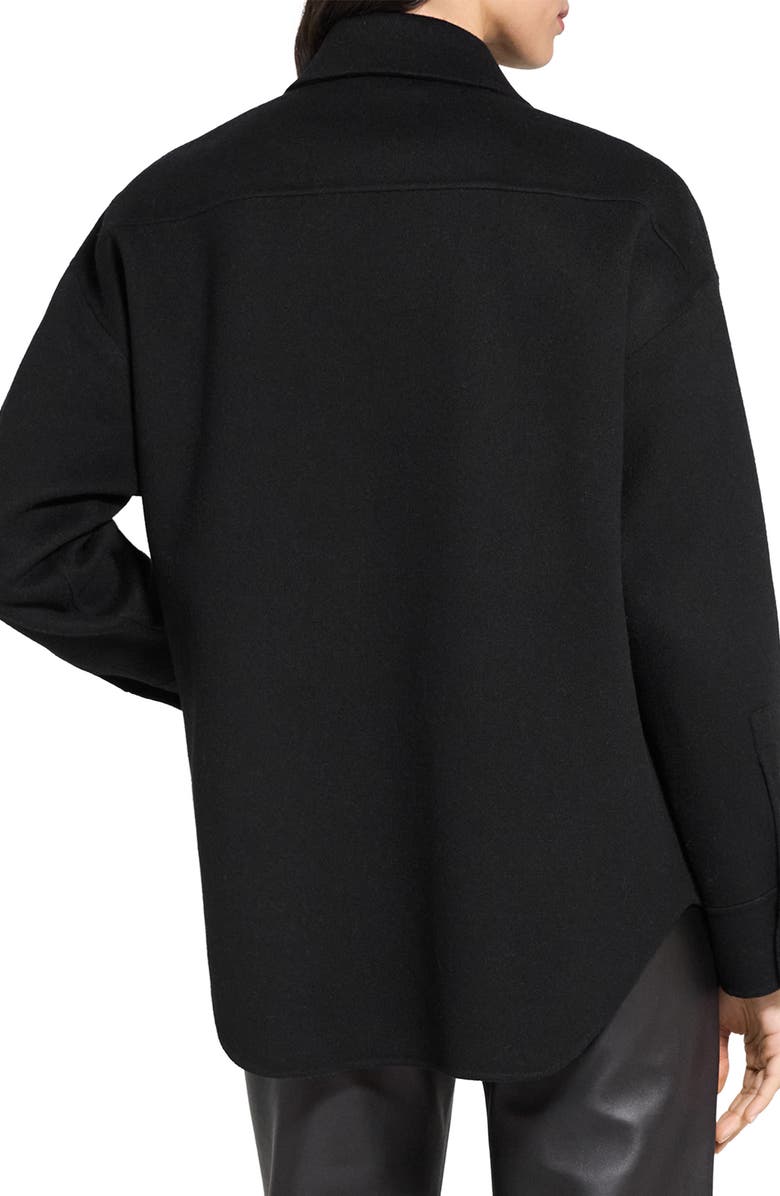 Theory Wool & Cashmere Shirt Jacket, Alternate, color, Black