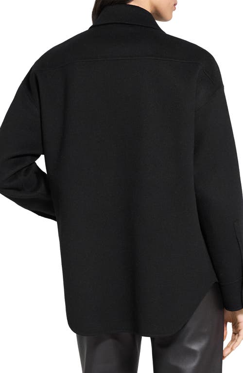 Theory Wool & Cashmere Shirt Jacket In Black