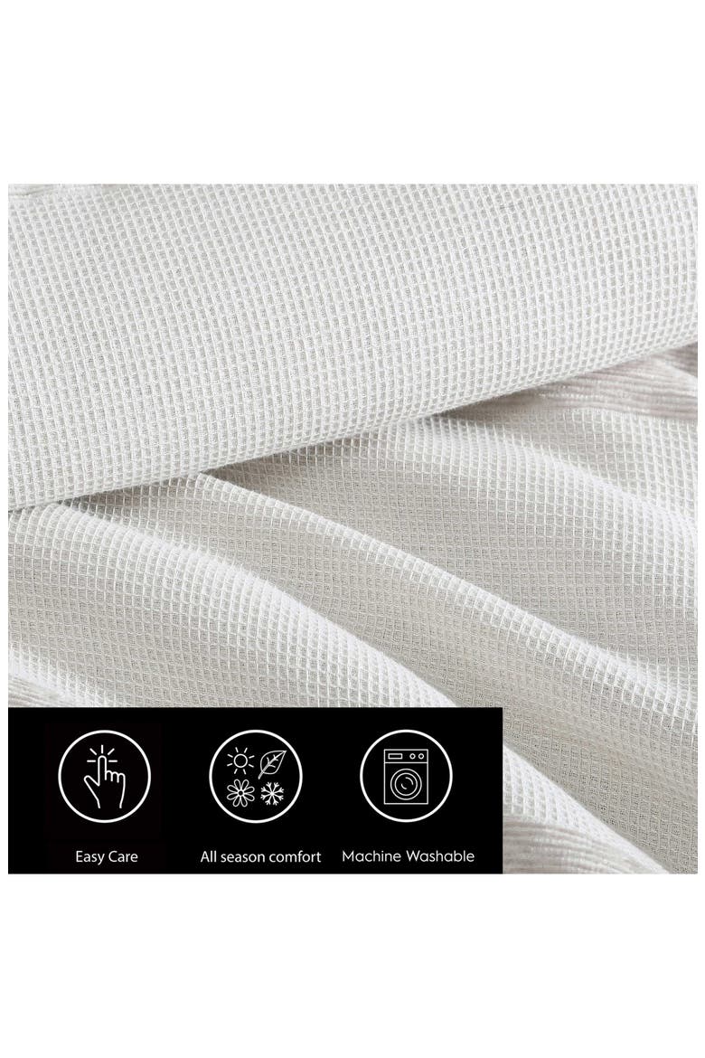 Chenille Waffle Stripe Comforter Set, Alternate, color, MOONLIGHT