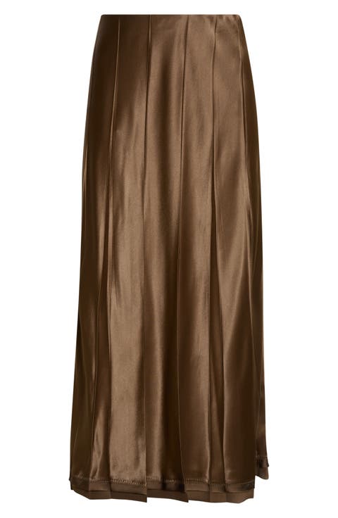 Raw-Edge Pleated Statin Skirt