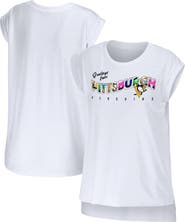WEAR by Erin Andrews Women's WEAR by Erin Andrews White Pittsburgh Penguins Greetings From Muscle T-Shirt