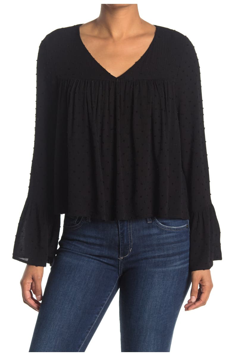 WE MY PEOPLE Swiss Dot Bell Sleeve Top, Alternate, color, 